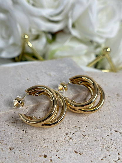 3 layers hoop earrings