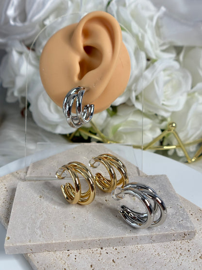 3 layers hoop earrings