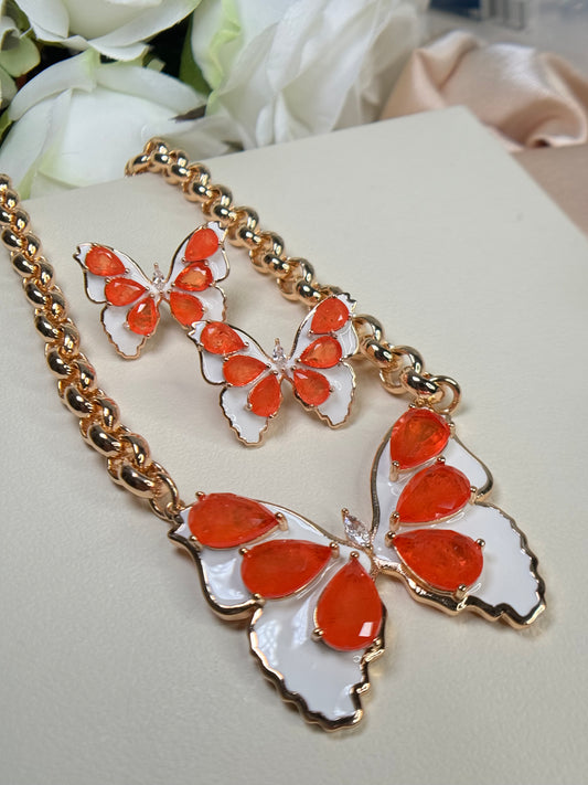 Orange butterfly set