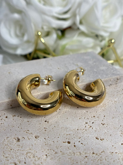 C shape hoop earrings